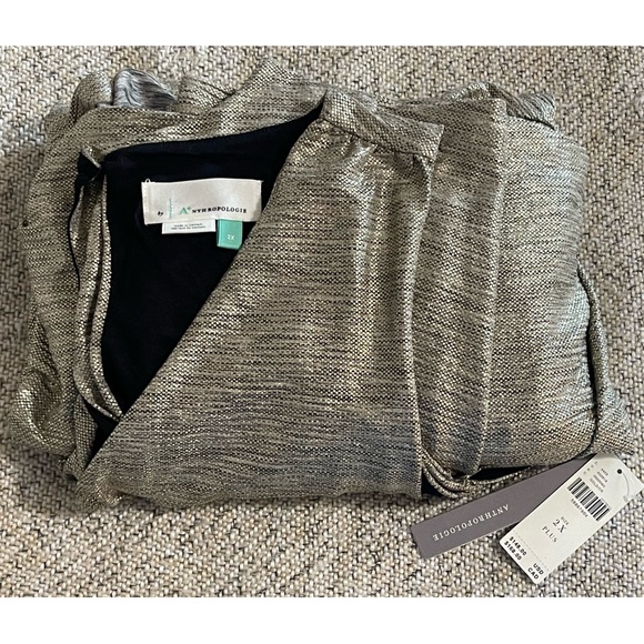 Anthropologie Kari Metallic Midi Dress Gold NWT SZ 2X - Picture 12 of 15